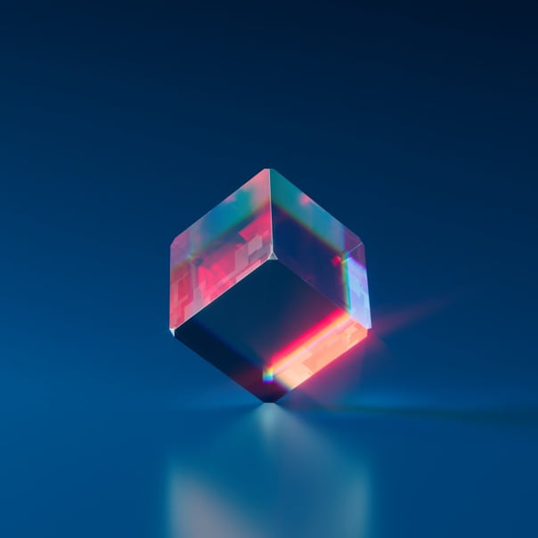 cube and its reflection in 3D